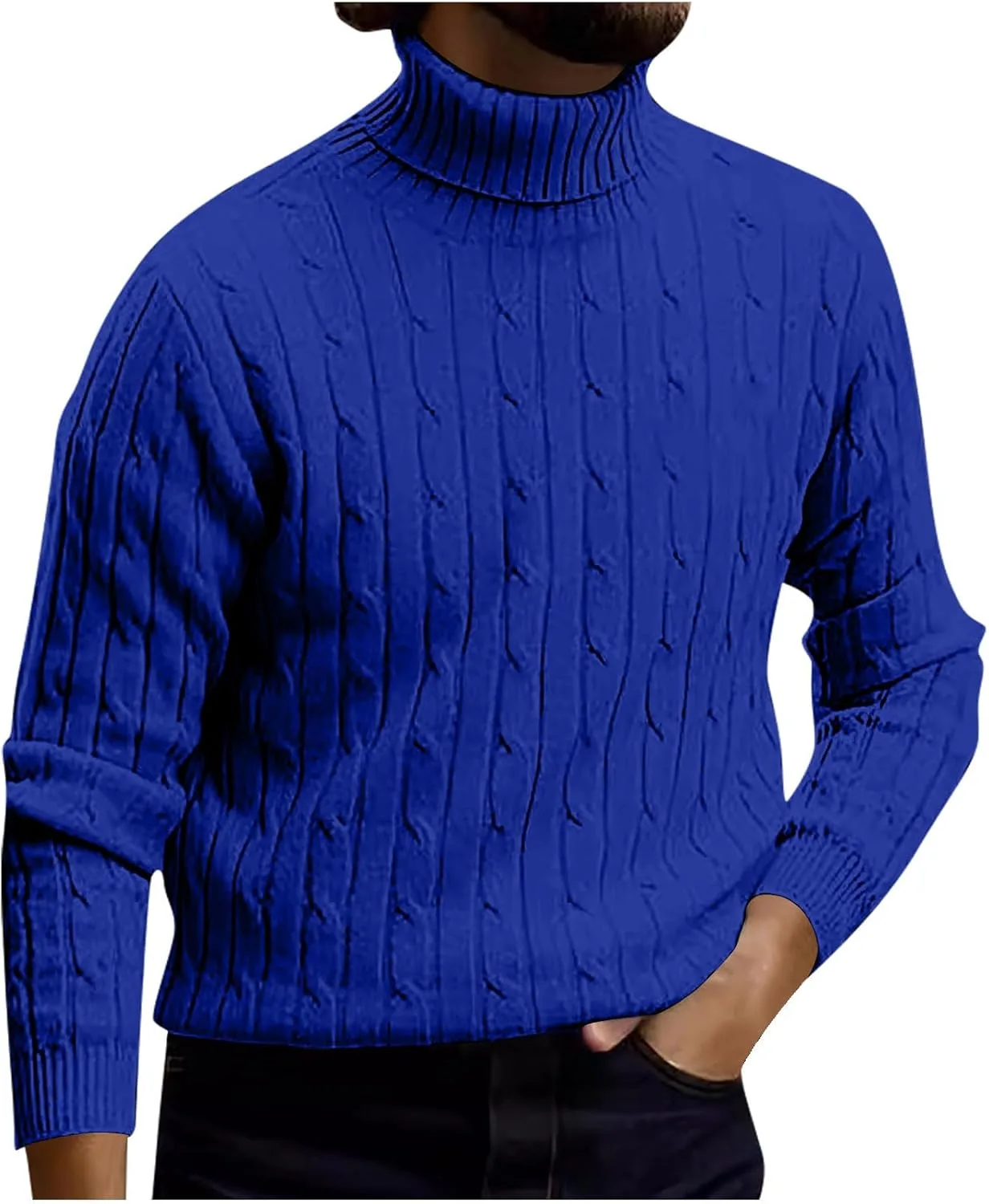 Мужской свитер с воротником-гольф, кабельная вязка, Slim Fit
Мужской свитер с воротником-гольф, кабельная вязка, Slim Fit