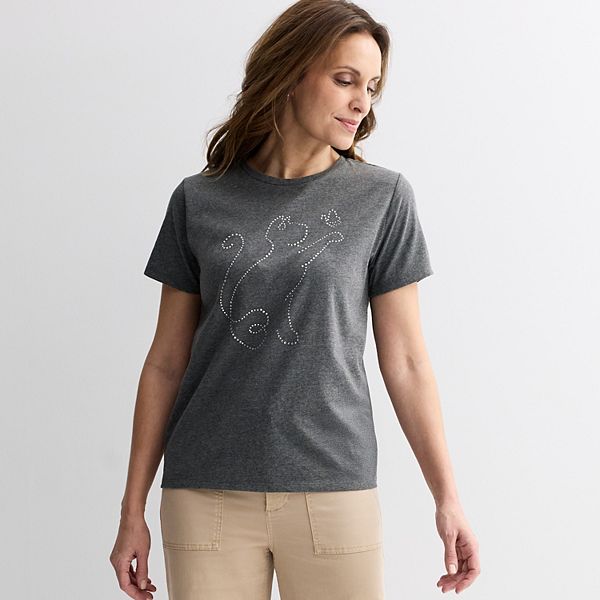 Женская футболка с принтом кошки и стразами Unbranded
Женская футболка с принтом кошки и стразами Unbranded