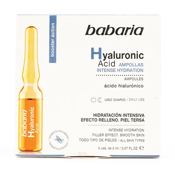 Интенсивное увлажнение Hyaluronic Acid Ampoules Babaria, 5 UD
Интенсивное увлажнение Hyaluronic Acid Ampoules Babaria, 5 UD