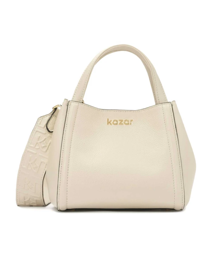Мягкая кремовая сумочка с плечевым ремнем, украшенным тисненым монограммом. Kazar, бежевый
Мягкая кремовая сумочка с плечевым ремнем, украшенным тисненым монограммом. Kazar, бежевый