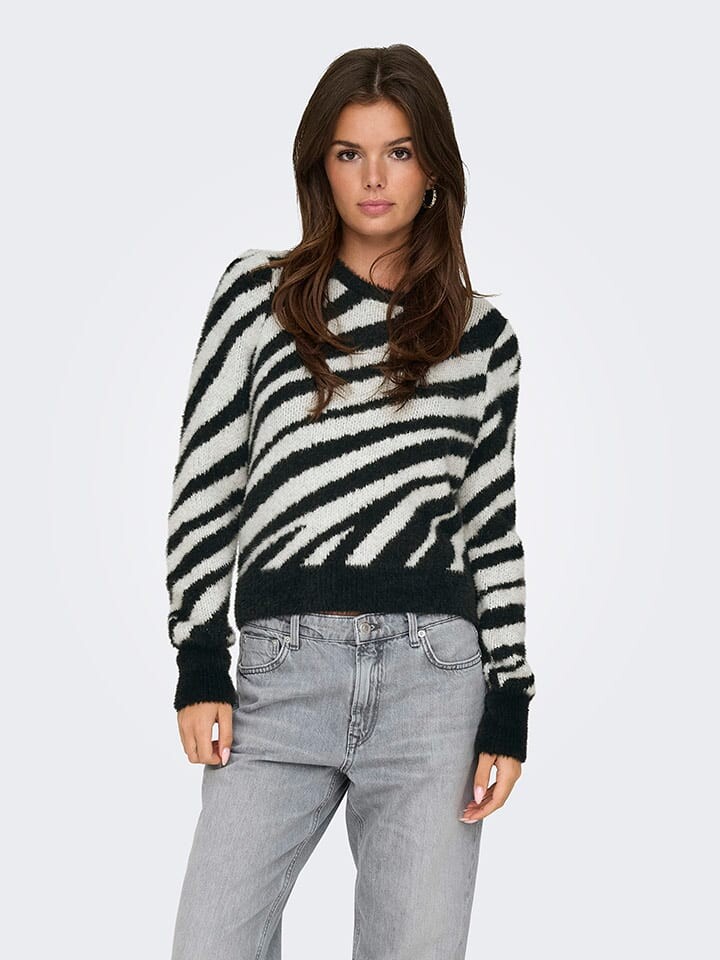 Пуловер ONLY Pullover, черный/белый
Пуловер ONLY Pullover, черный/белый
