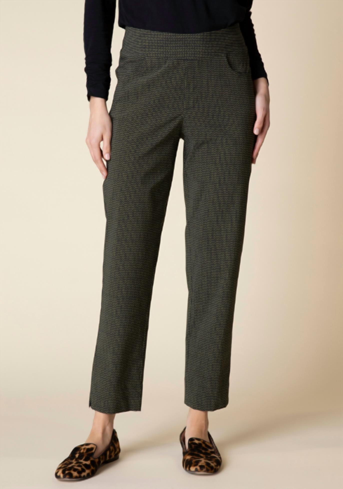 Эластичные брюки до щиколотки цвета оливы habitat, оливковый 
Эластичные брюки до щиколотки цвета оливы habitat, оливковый