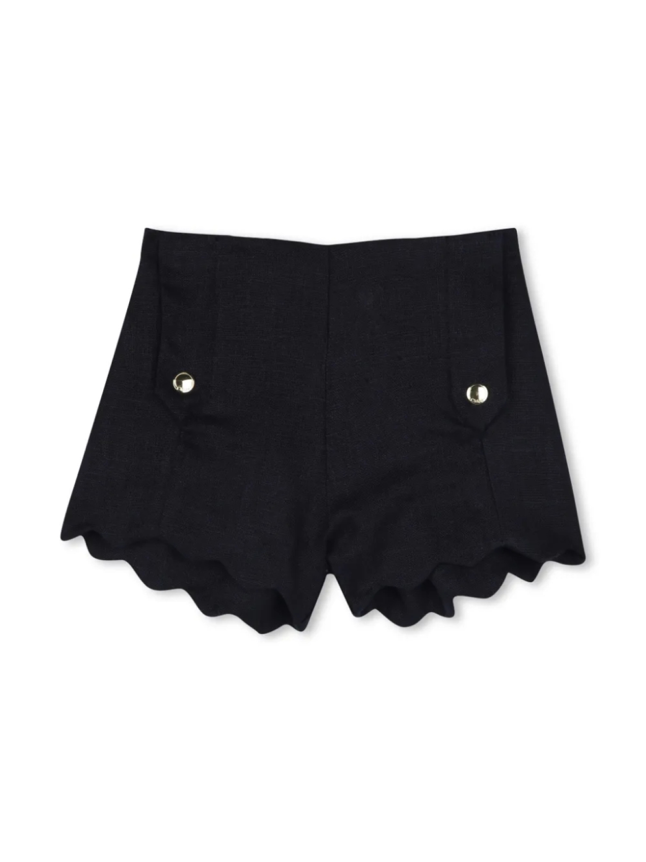 Chloé Kids льняные шорты с фестонами, синий 
Chloé Kids льняные шорты с фестонами, синий