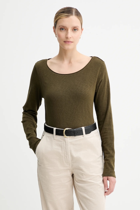 Хлопковый лонгслив Marc O'Polo, зеленый
Хлопковый лонгслив Marc O'Polo, зеленый