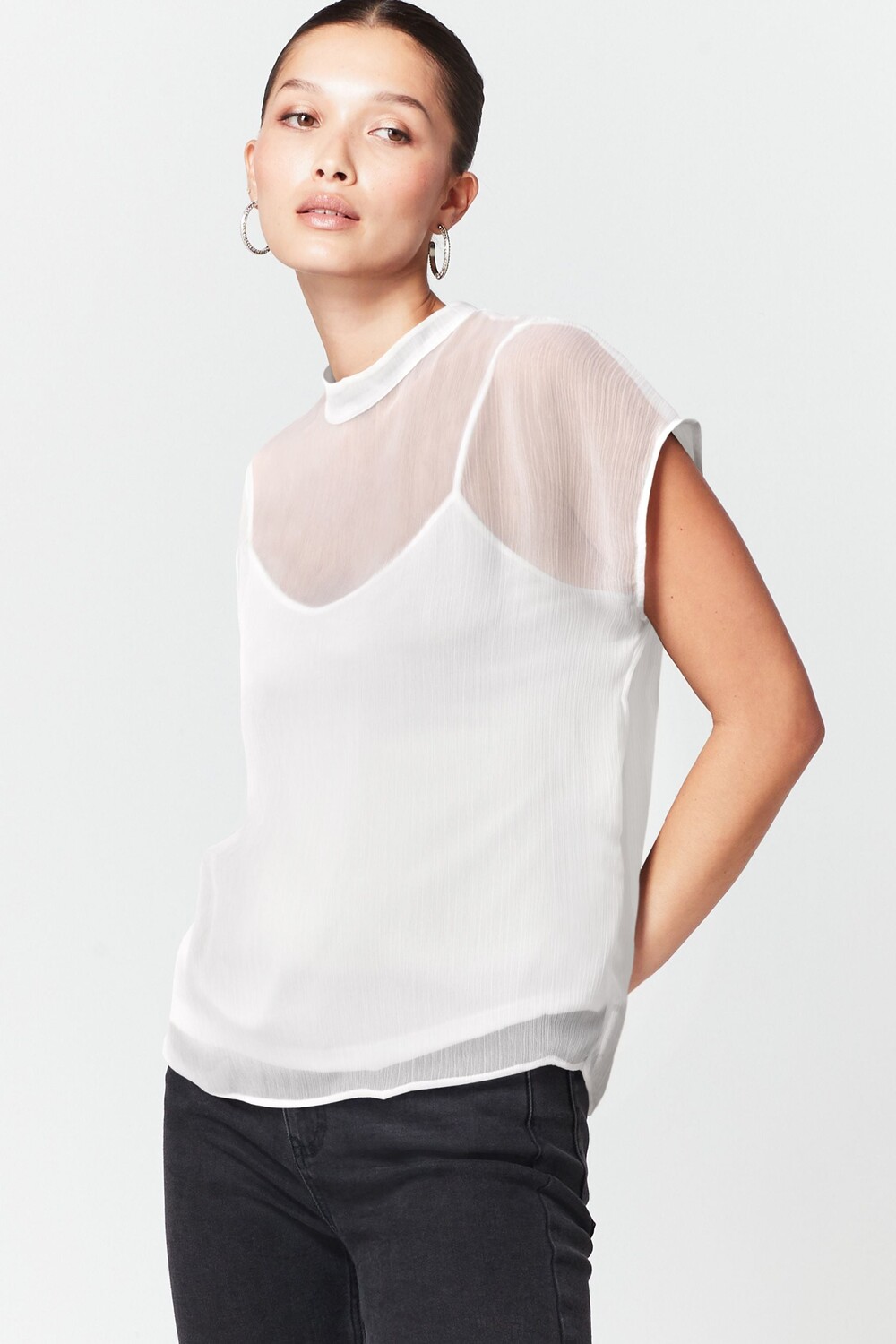 Блузка с половиной рукава и дополнительным слоем Next, белый
Блузка с половиной рукава и дополнительным слоем Next, белый