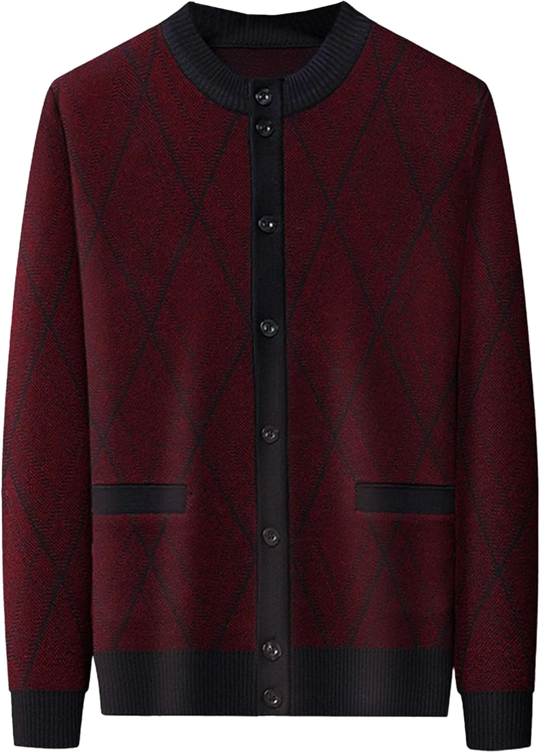 Мужской кардиган с круглым воротником и пуговицами
Мужской кардиган с круглым воротником и пуговицами