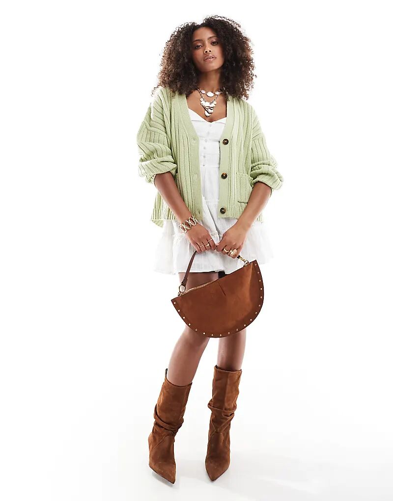 Удлиненный кардиган свободного кроя в рубчик от ASOS DESIGN в цвете шалфея
Удлиненный кардиган свободного кроя в рубчик от ASOS DESIGN в цвете шалфея