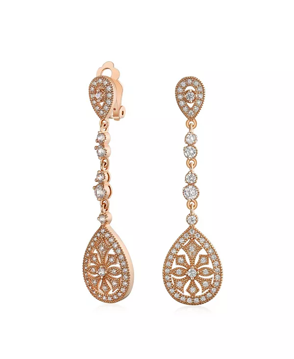 Серьги-Клипсы в стиле ар-деко с филигранными каплевидными кристаллами из кубического циркония Bling Jewelry, rose
Серьги-Клипсы в стиле ар-деко с филигранными каплевидными кристаллами из кубического циркония Bling Jewelry, rose