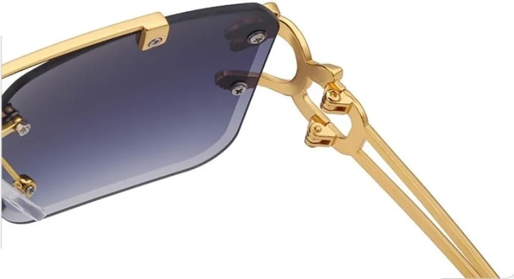 Модные металлические солнцезащитные очки без оправы с леопардовым принтом, двойной перемычкой и градиентными оттенками «океан» GHVWYX, 3pcs Grey Blue Brown
Модные металлические солнцезащитные очки без оправы с леопардовым принтом, двойной перемычкой и градиентными оттенками «океан» GHVWYX, 3pcs Grey Blue Brown