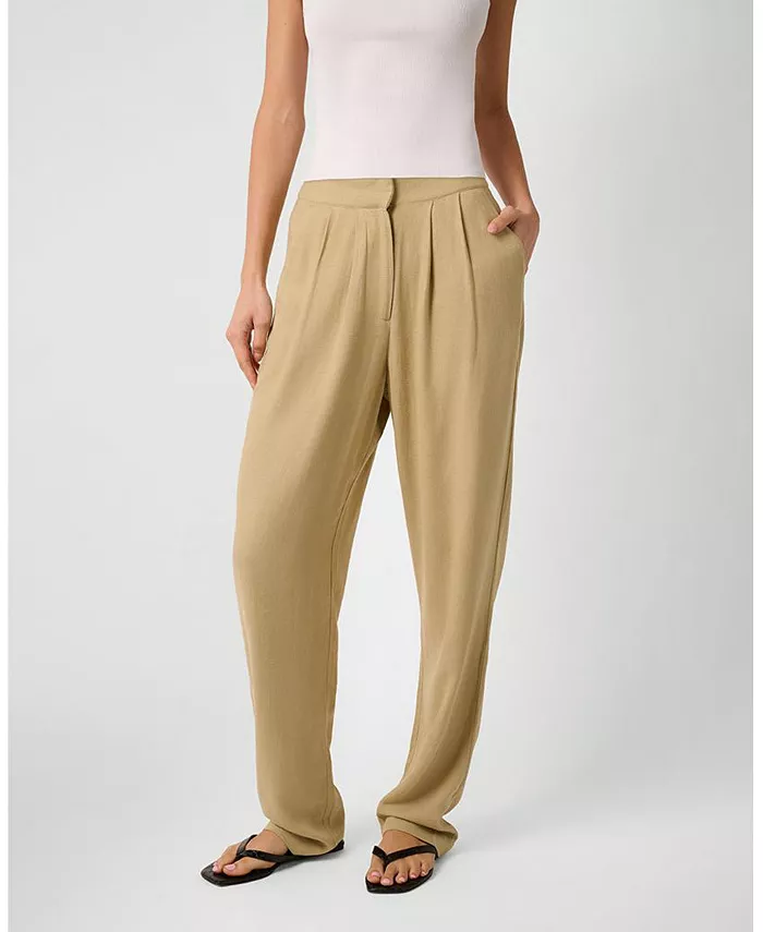 Женские льняные брюки WeWoreWhat, коричневый/бежевый 
Женские льняные брюки WeWoreWhat, коричневый/бежевый