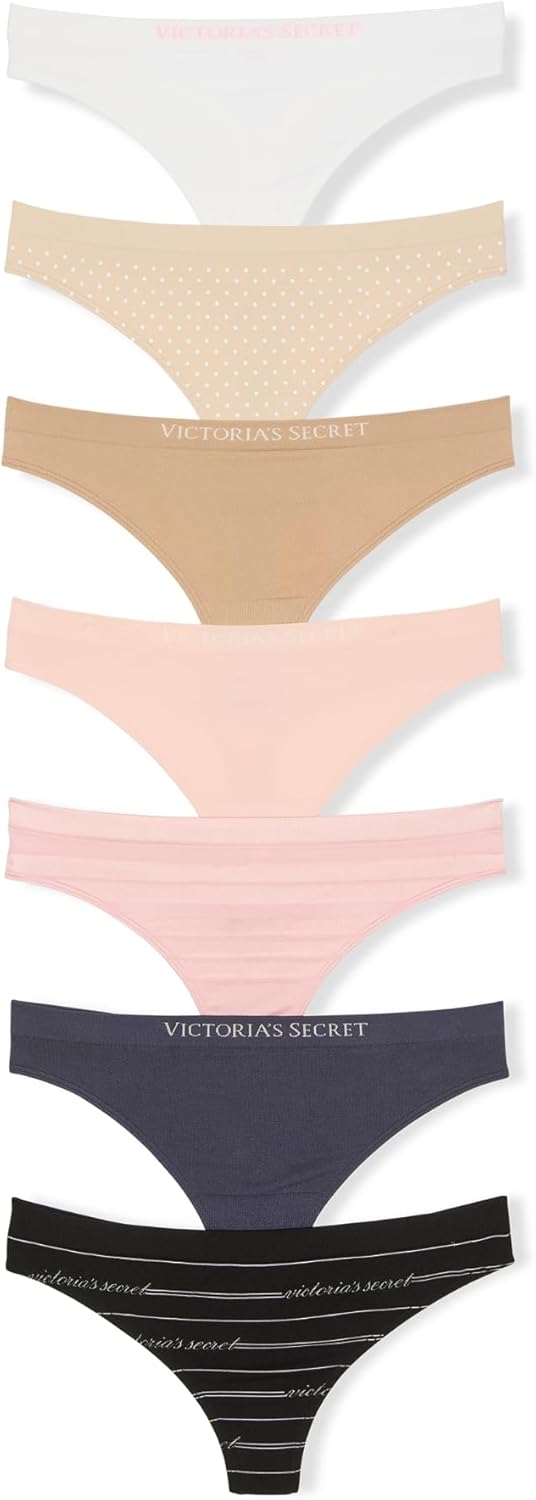 Женские бесшовные трусики-стринги Victoria's Secret, женские трусики, мультипак (XS-XXL), Neutrals Mix
Женские бесшовные трусики-стринги Victoria's Secret, женские трусики, мультипак (XS-XXL), Neutrals Mix