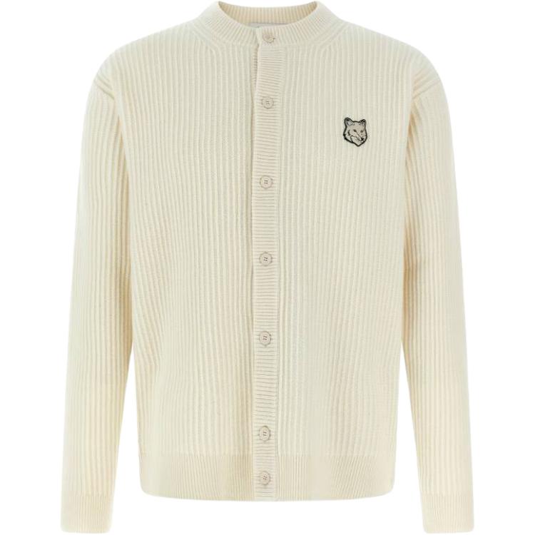 Кардиган в рубчик с рисунком «лисья голова» Maison Kitsune, белый
Кардиган в рубчик с рисунком «лисья голова» Maison Kitsune, белый