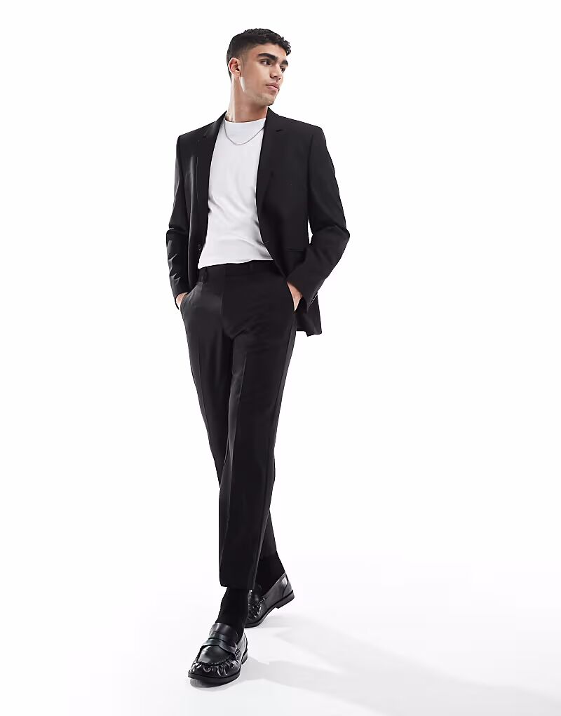 Прямые укороченные брюки черного цвета Asos Design
Прямые укороченные брюки черного цвета Asos Design