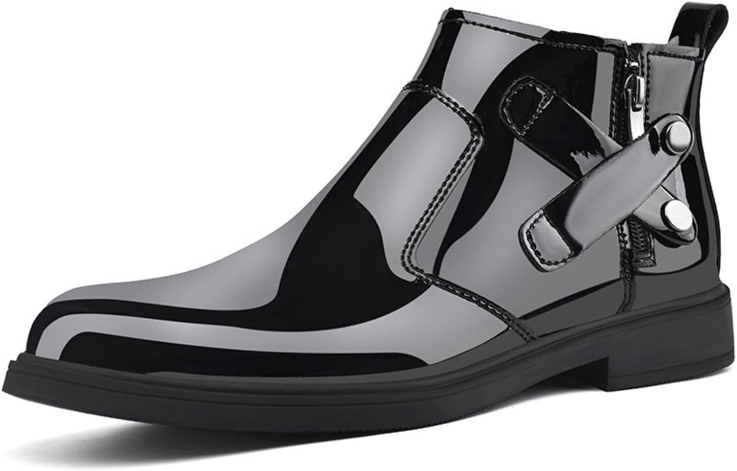 Мужские ботинки челси из черной лакированной кожи с боковой молнией и металлической пряжкой, Двойная подкладка (плюшевая и сетчатая ткань), Повседневные классические ботильоны для мужчин, теплые и удобные Kelibasi
Мужские ботинки челси из черной лакированной кожи с боковой молнией и металлической пряжкой, Двойная подкладка (плюшевая и сетчатая ткань), Повседневные классические ботильоны для мужчин, теплые и удобные Kelibasi