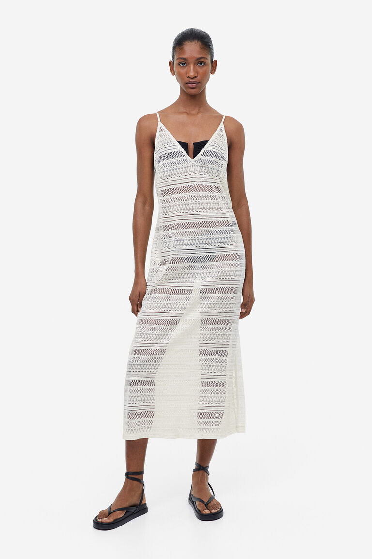 Облегающее платье с v-образным вырезом H&M, белый
Облегающее платье с v-образным вырезом H&M, белый