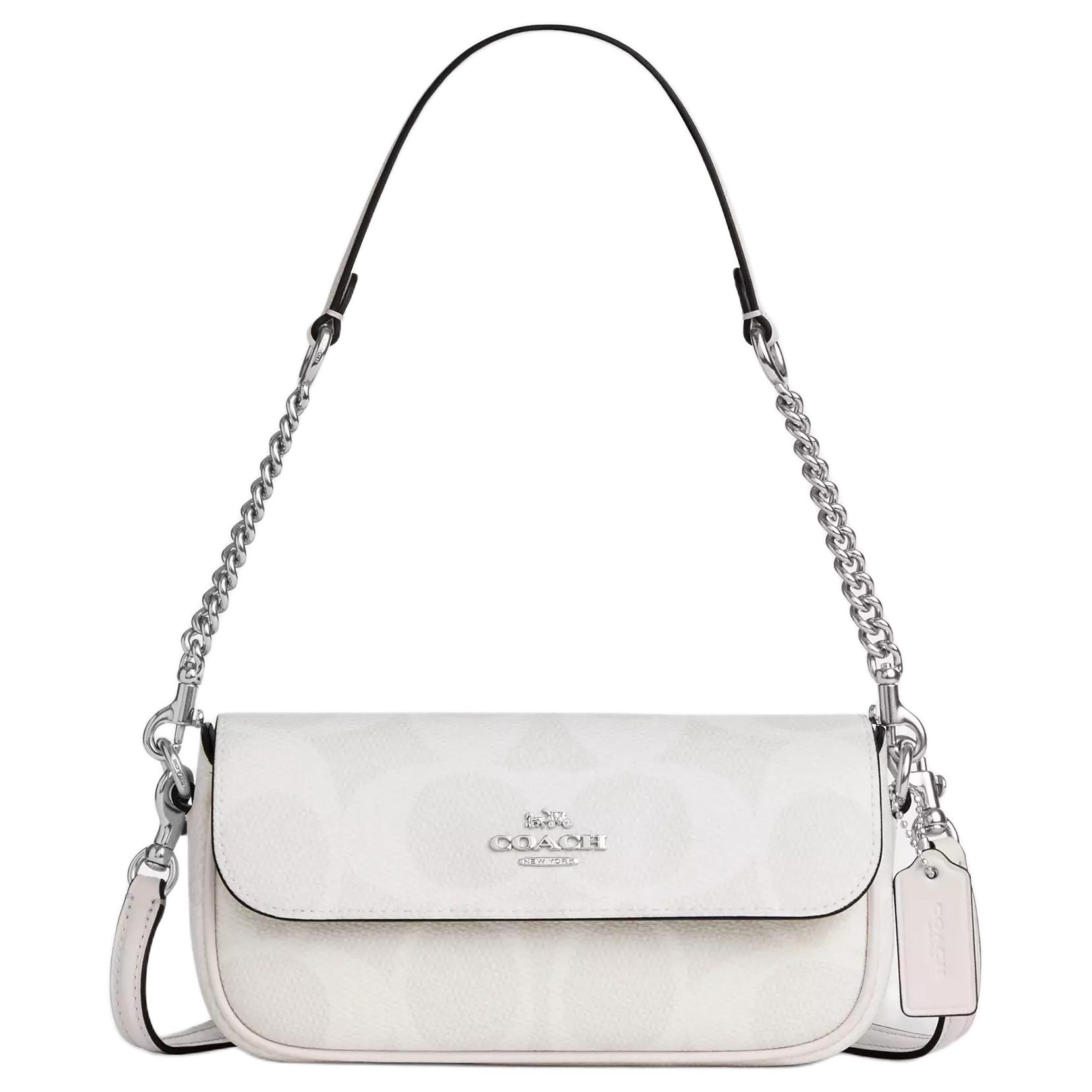 COACH Женская белая сумка через плечо малого размера из лакированного полотна
COACH Женская белая сумка через плечо малого размера из лакированного полотна