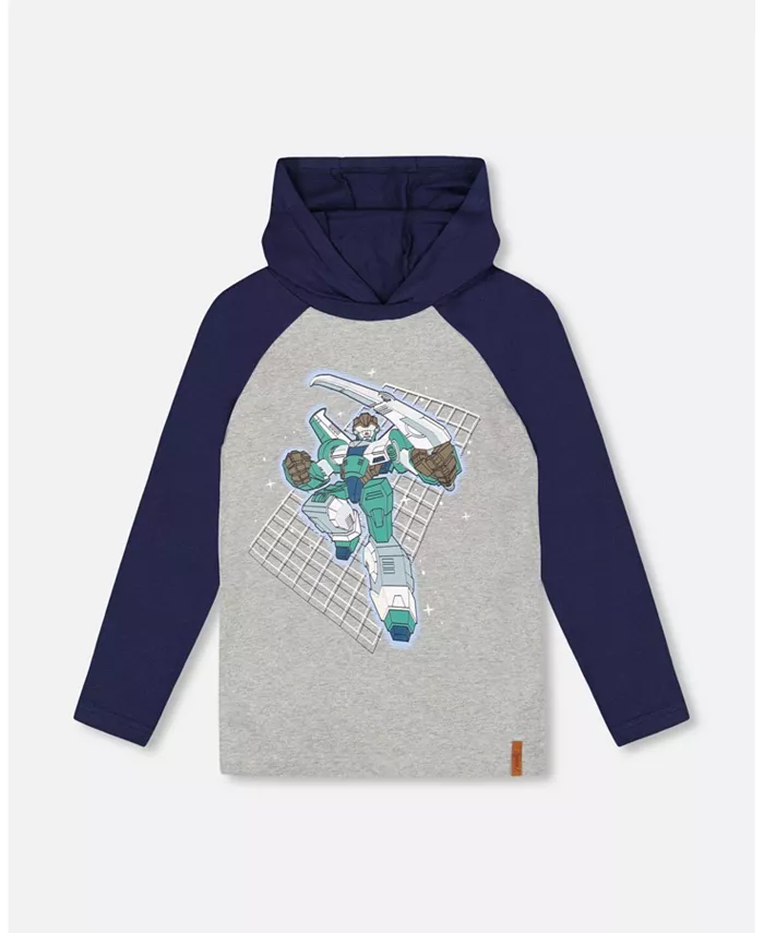 Футболка из хлопкового джерси с капюшоном и рукавами реглан для больших мальчиков, тёмно-синяя Deux par Deux, синий
Футболка из хлопкового джерси с капюшоном и рукавами реглан для больших мальчиков, тёмно-синяя Deux par Deux, синий