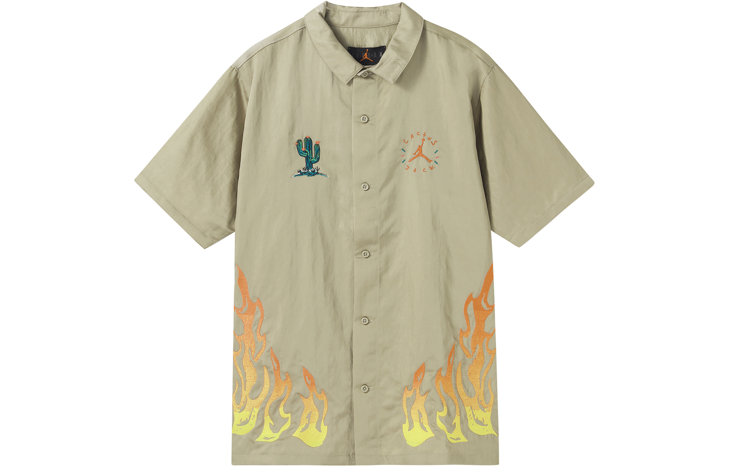 Travis Scott Cactus Jack X Button Down Shirt Jordan, хаки
Travis Scott Cactus Jack X Button Down Shirt Jordan, хаки