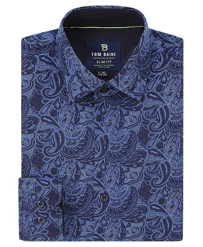 Мужская облегающая рубашка с длинным рукавом на пуговицах для делового стиля Tom Baine, синий
Мужская облегающая рубашка с длинным рукавом на пуговицах для делового стиля Tom Baine, синий