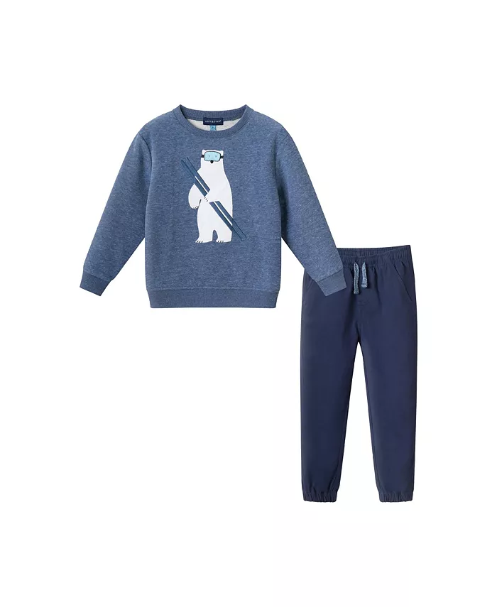 Комплект из свитера с аппликацией в виде белого медведя и спортивных брюк из темно-синего твила для мальчиков/малышей Andy & Evan, коричневый
Комплект из свитера с аппликацией в виде белого медведя и спортивных брюк из темно-синего твила для мальчиков/малышей Andy & Evan, коричневый