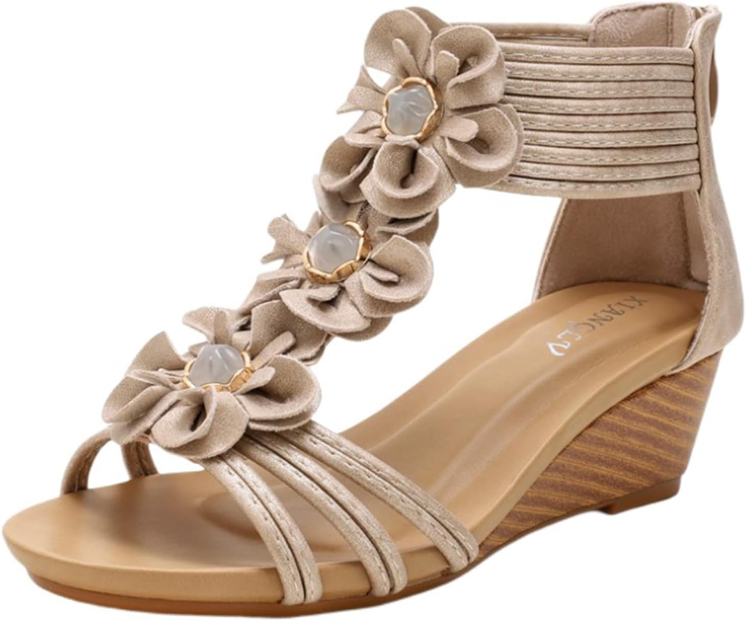 Женские сандалии на танкетке с открытым носком, повседневные летние римские сандалии на высоком каблуке, нарядные сандалии с цветком и Т-образным ремешком на молнии, удобные дышащие пляжные сандалии Generic, бежевый
Женские сандалии на танкетке с открытым носком, повседневные летние римские сандалии на высоком каблуке, нарядные сандалии с цветком и Т-образным ремешком на молнии, удобные дышащие пляжные сандалии Generic, бежевый