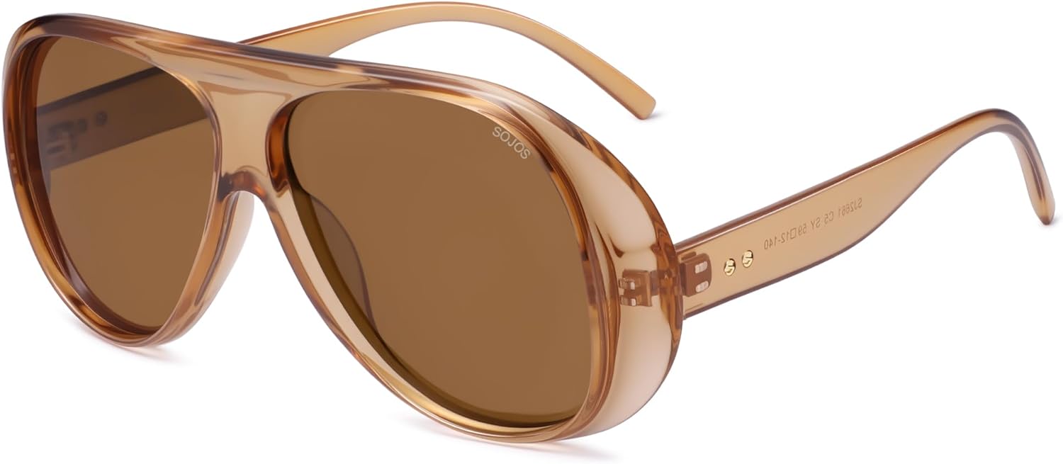 Солнцезащитные очки SOJOS Retro Polarized Oversized Aviator в стиле 90-х, модные винтажные квадратные, для женщин и мужчин, модель SJ2661, Crystal Brown Frame Brown Lens
Солнцезащитные очки SOJOS Retro Polarized Oversized Aviator в стиле 90-х, модные винтажные квадратные, для женщин и мужчин, модель SJ2661, Crystal Brown Frame Brown Lens