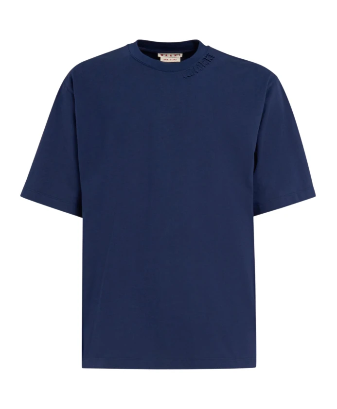 Хлопковая футболка оверсайз с нашивками Marni, синий
Хлопковая футболка оверсайз с нашивками Marni, синий