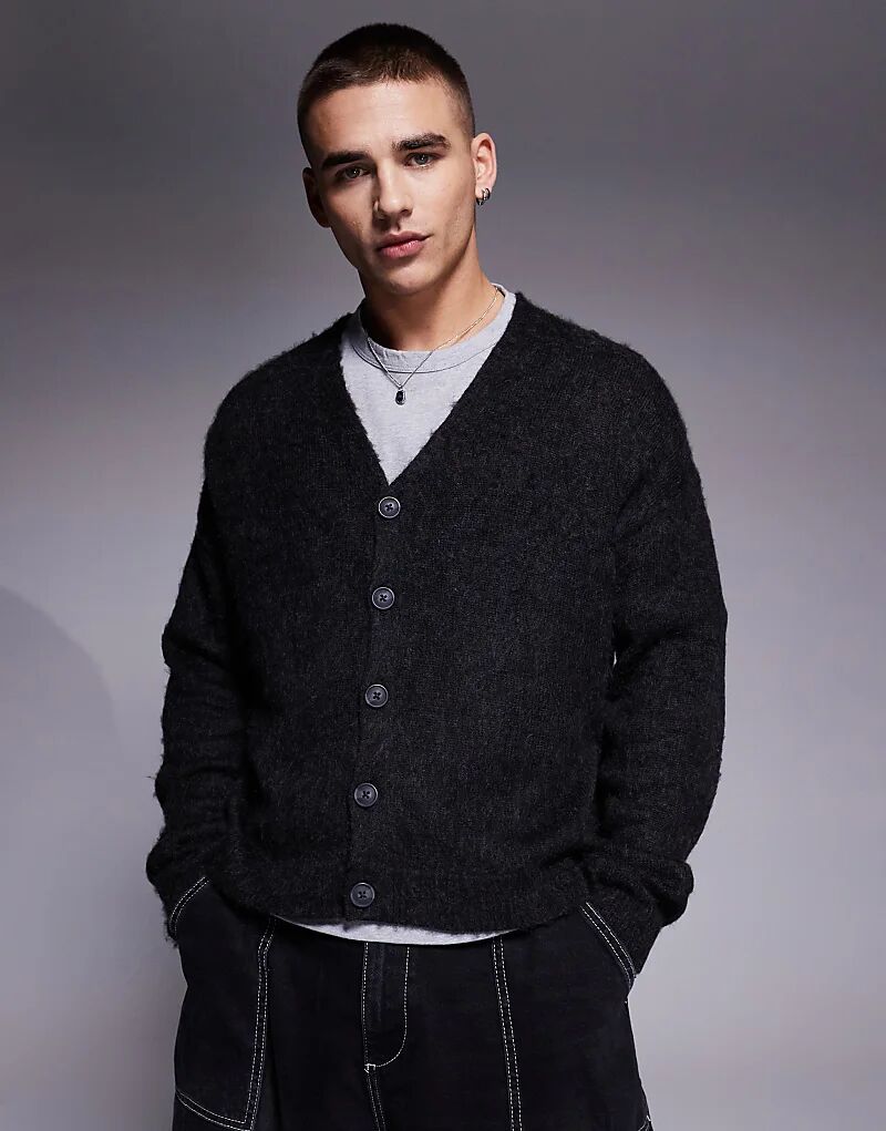 Свободный свободный пушистый вязаный кардиган черного меланжевого цвета ASOS DESIGN
Свободный свободный пушистый вязаный кардиган черного меланжевого цвета ASOS DESIGN