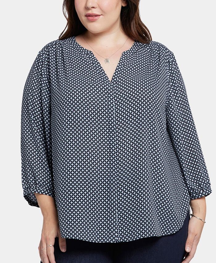 Блуза больших размеров с защипами и рукавами 3/4 NYDJ, мультиколор
Блуза больших размеров с защипами и рукавами 3/4 NYDJ, мультиколор