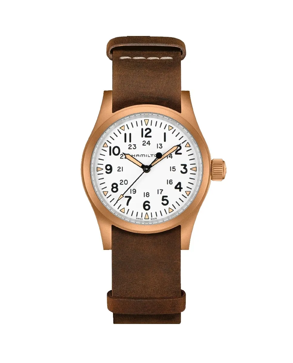 Мужские механические часы Khaki Field Bronze 38 мм H69459510 с кожаным ремешком Hamilton, коричневый
Мужские механические часы Khaki Field Bronze 38 мм H69459510 с кожаным ремешком Hamilton, коричневый