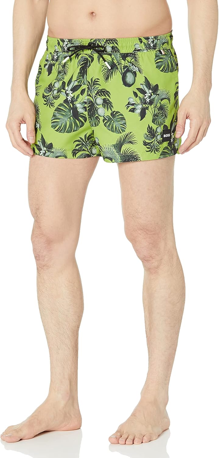 Мужские короткие плавки BOSS со стандартным узором, Tropical Lime
Мужские короткие плавки BOSS со стандартным узором, Tropical Lime