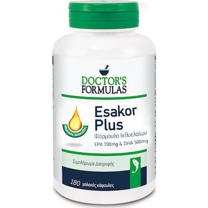 Esakor Plus Fish Oil Formula - 180 мягких капсул Doctor's Formulas
Esakor Plus Fish Oil Formula - 180 мягких капсул Doctor's Formulas