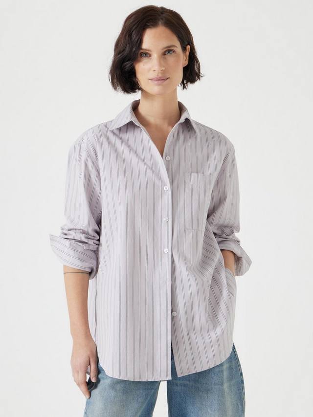 Рубашка большого размера в полоску от лилиан HUSH, цвет Lilac/White
Рубашка большого размера в полоску от лилиан HUSH, цвет Lilac/White