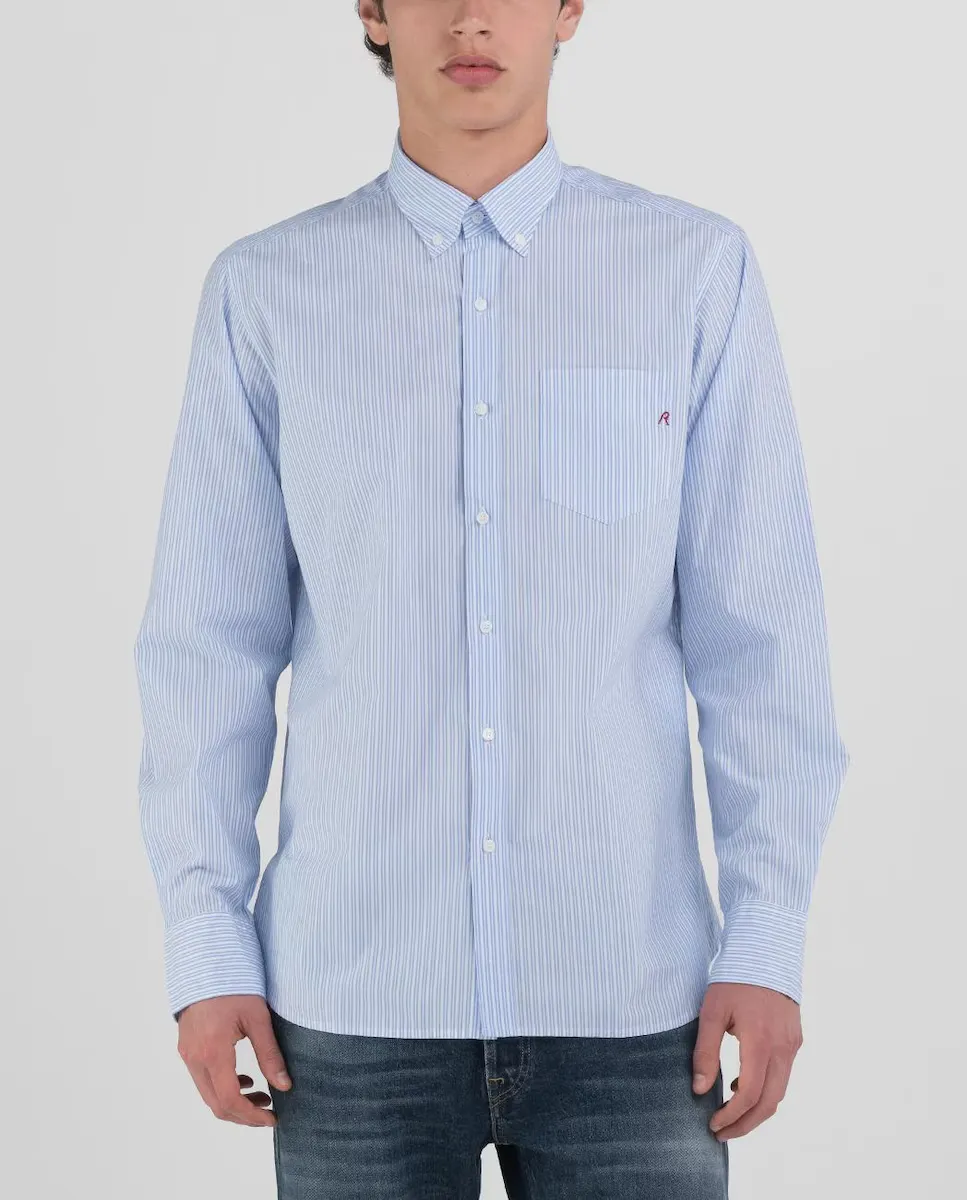 Мужская рубашка в полоску стандартного кроя Replay, синий
Мужская рубашка в полоску стандартного кроя Replay, синий