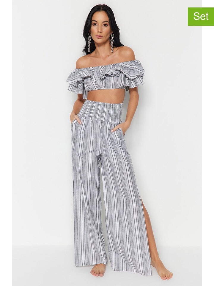 Тканевые брюки trendyol 2tlg Outfit, цвет hellgrau/weiß
Тканевые брюки trendyol 2tlg Outfit, цвет hellgrau/weiß