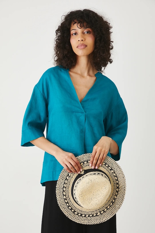 Льняная блузка Medicine, бирюзовый 
Льняная блузка Medicine, бирюзовый