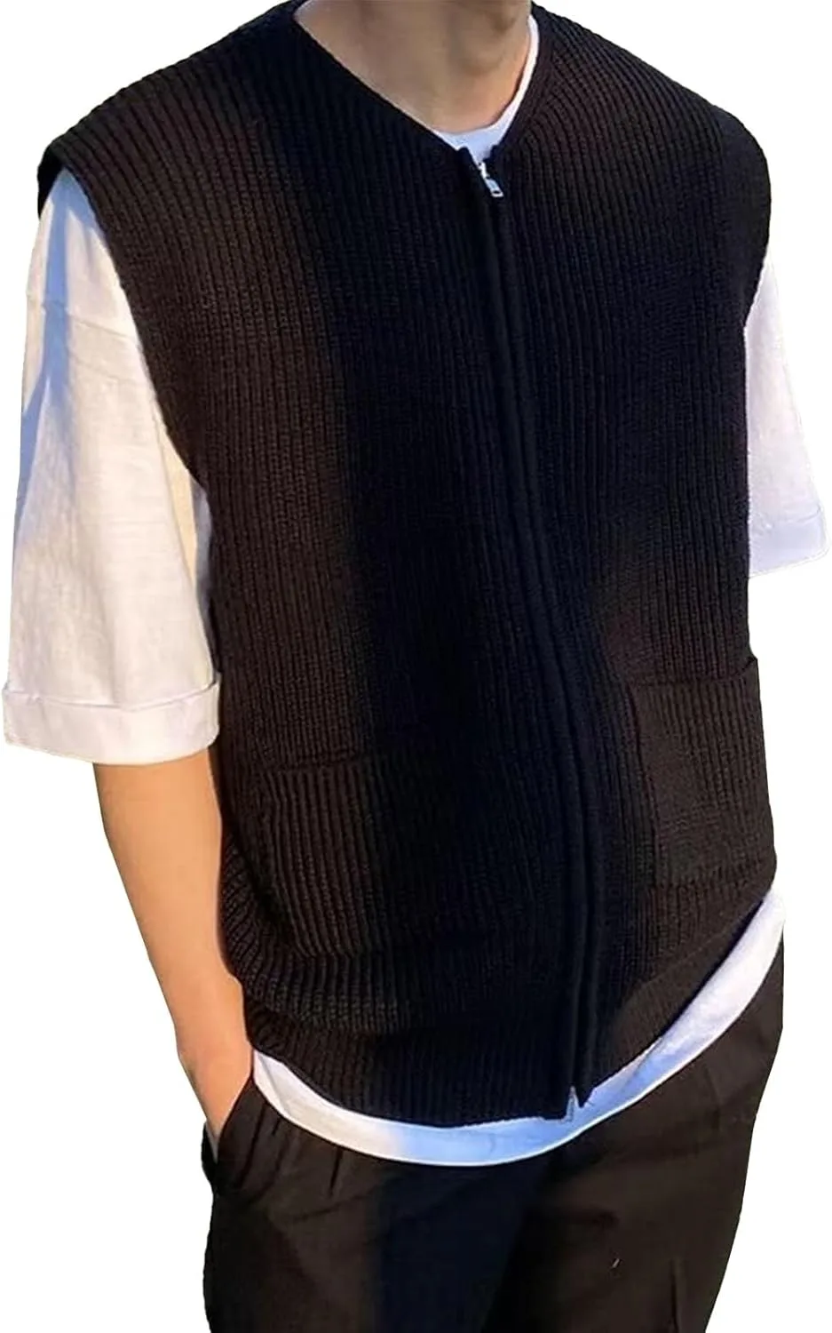 Мужской кардиган без рукавов DGHM-JLMY, полная застежка-молния, вязаный, slim fit
Мужской кардиган без рукавов DGHM-JLMY, полная застежка-молния, вязаный, slim fit