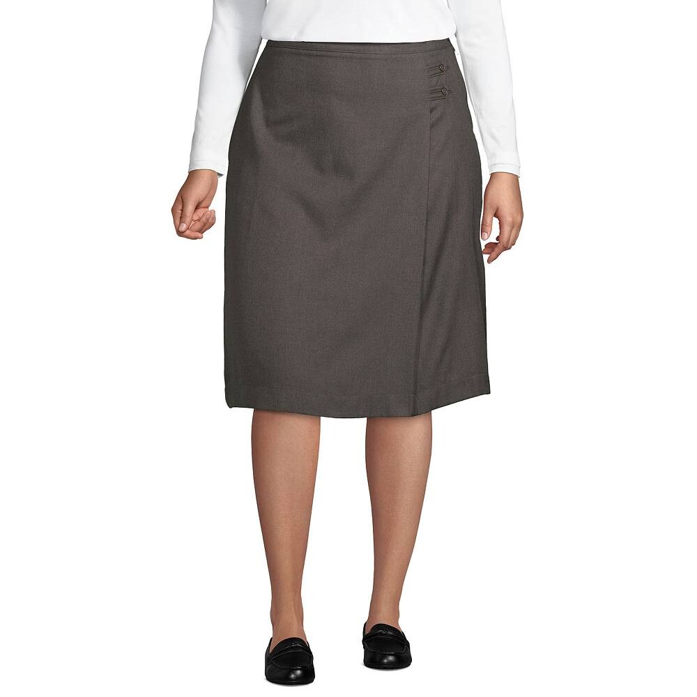Плюс размер Школьная форма Lands' End Однотонная юбка А-силуэта, серый
Плюс размер Школьная форма Lands' End Однотонная юбка А-силуэта, серый