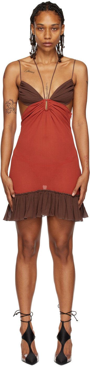 Красно-коричневое мини-платье с вырезом-замочной скважиной Nensi Dojaka
Красно-коричневое мини-платье с вырезом-замочной скважиной Nensi Dojaka