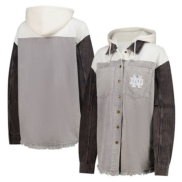 Женская серая куртка-рубашка notre dame fighting irish с капюшоном на молнии, в винтажном стиле Gameday Couture
Женская серая куртка-рубашка notre dame fighting irish с капюшоном на молнии, в винтажном стиле Gameday Couture