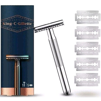 Gillette Безопасная бритва King C. Double Edge с 5 лезвиями - новая, запечатанная
Gillette Безопасная бритва King C. Double Edge с 5 лезвиями - новая, запечатанная