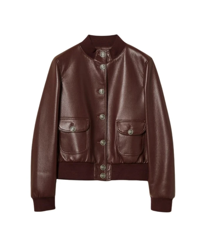 Куртка-Бомбер из экопеля с латунными пуговицами. Twinset, красный
Куртка-Бомбер из экопеля с латунными пуговицами. Twinset, красный