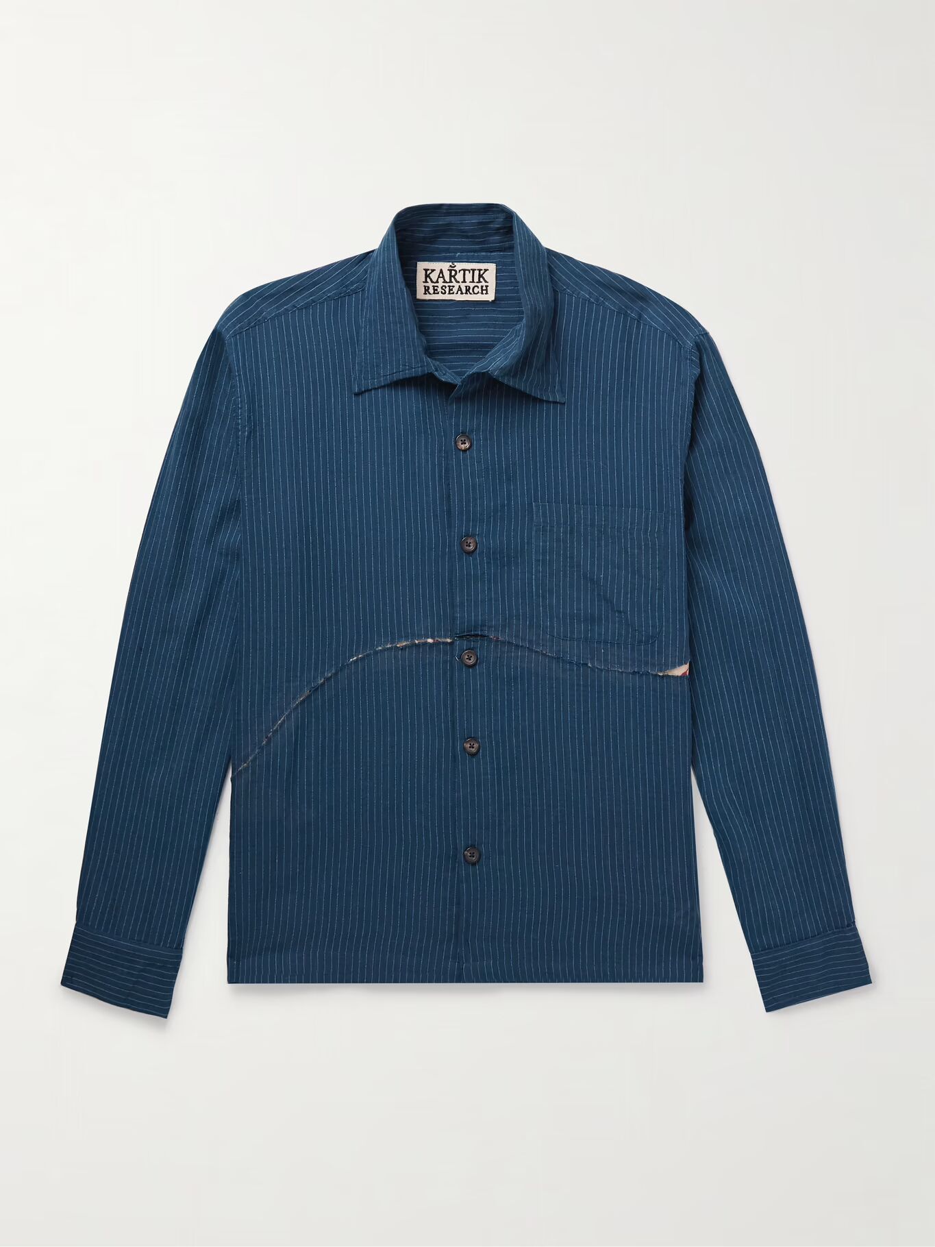 Рубашка из смеси хлопка и шелка с потертостями KARTIK RESEARCH, темно-синий
Рубашка из смеси хлопка и шелка с потертостями KARTIK RESEARCH, темно-синий