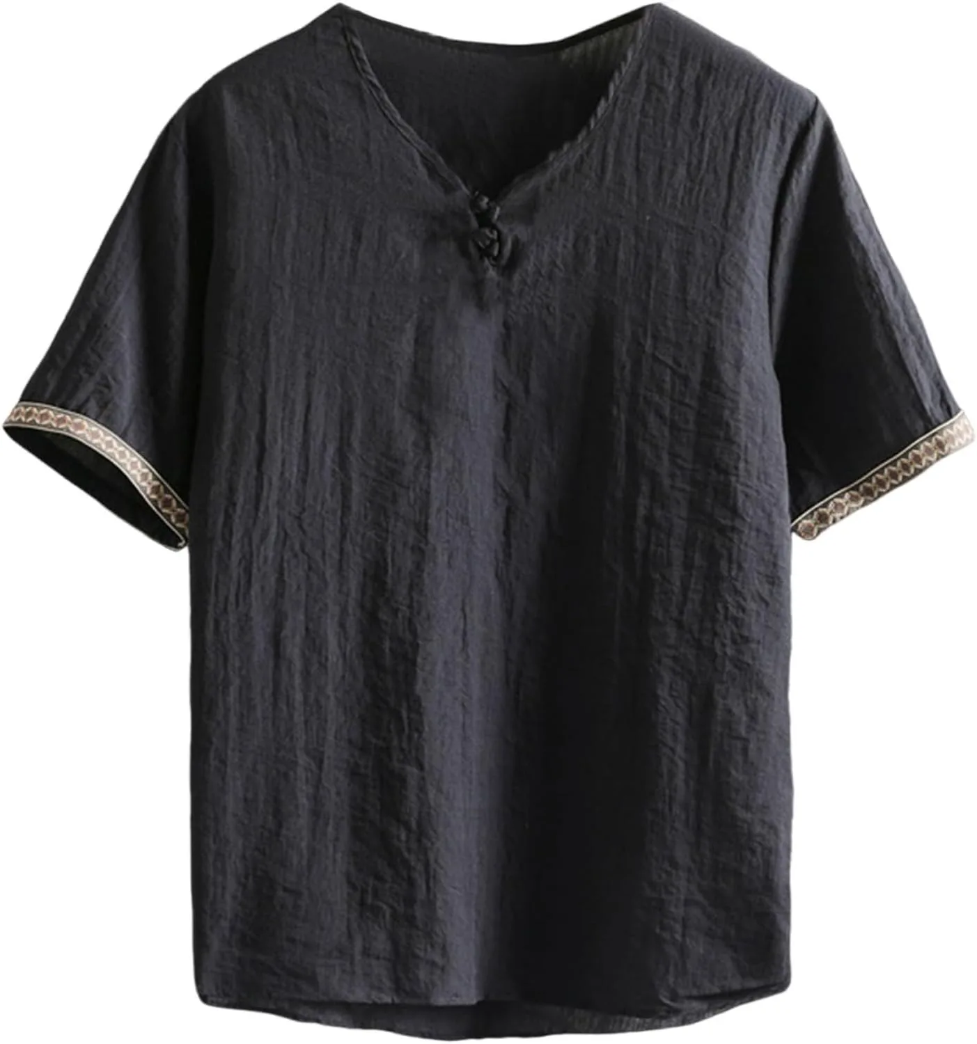 Мужская футболка V-образным вырезом из льна, короткий рукав
Мужская футболка V-образным вырезом из льна, короткий рукав