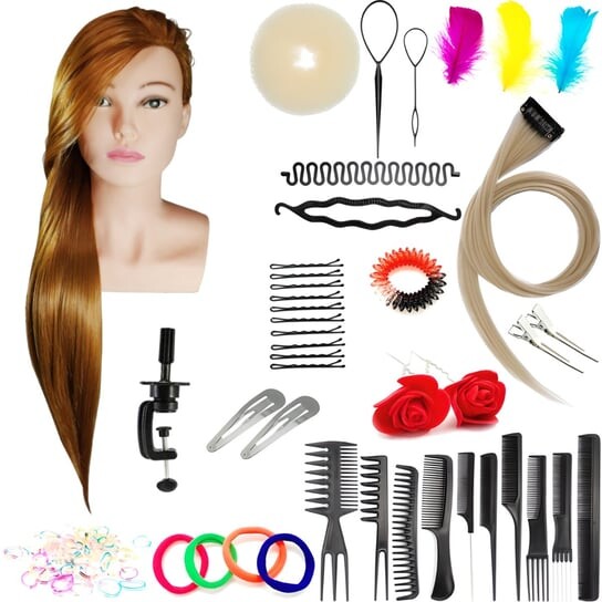 Набор тренировочных головок Beata 70 Brass, синтетические волосы + 80 аксессуаров + ручка, парикмахерская насадка для расчесывания, насадка для упражнений, Calissimo
Набор тренировочных головок Beata 70 Brass, синтетические волосы + 80 аксессуаров + ручка, парикмахерская насадка для расчесывания, насадка для упражнений, Calissimo