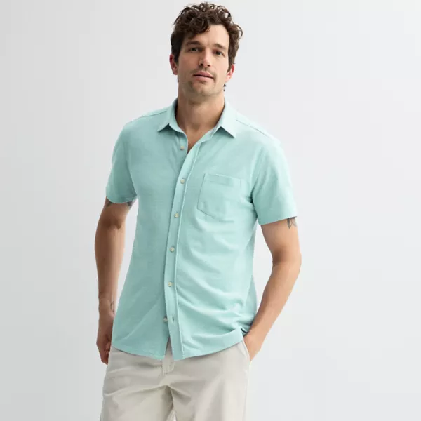 Мужская трикотажная рубашка с коротким рукавом и застежкой на пуговицы Sonoma Goods For Life, цвет light green
Мужская трикотажная рубашка с коротким рукавом и застежкой на пуговицы Sonoma Goods For Life, цвет light green