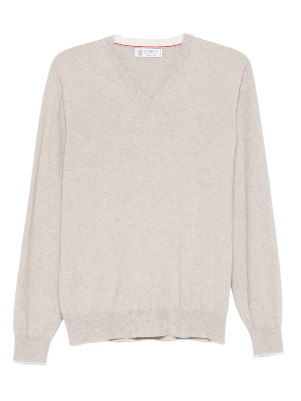 Кашемировый свитер с V-образным вырезом Brunello Cucinelli, нейтральный
Кашемировый свитер с V-образным вырезом Brunello Cucinelli, нейтральный