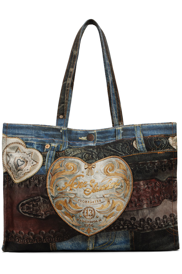 Acne Studios Синяя сумка-тоут с логотипом
Acne Studios Синяя сумка-тоут с логотипом