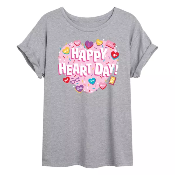 Футболка большого размера с надписью «День сердца» для юниоров Barbie, серый 
Футболка большого размера с надписью «День сердца» для юниоров Barbie, серый