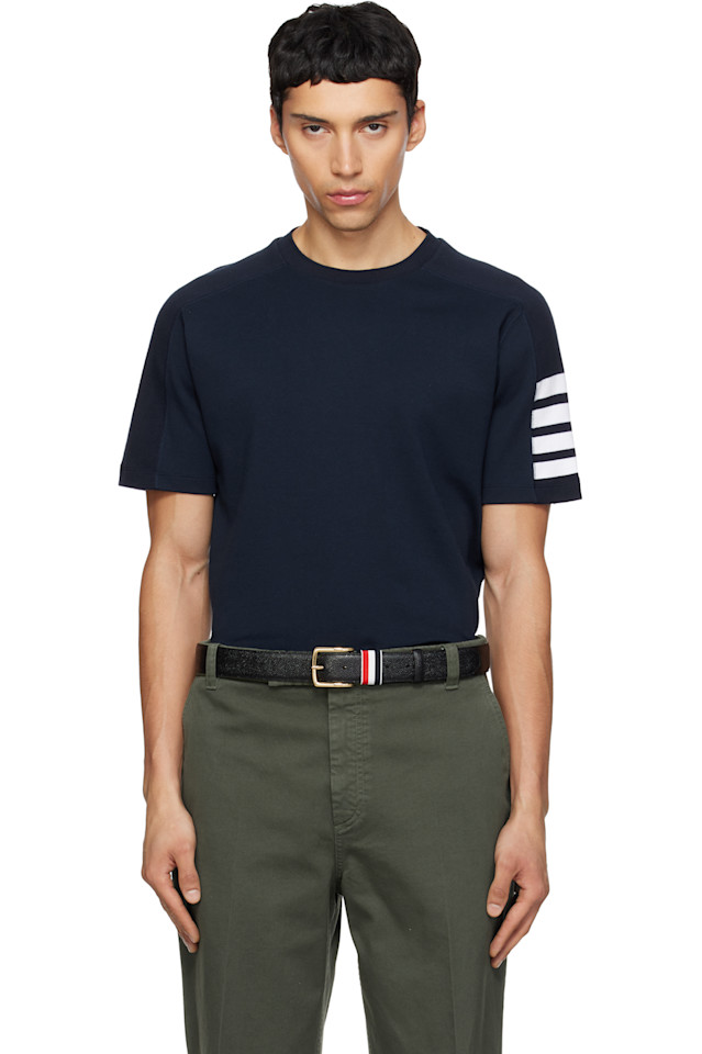 Хлопковая футболка Milano с четырьмя полосами Thom Browne, темно-синий
Хлопковая футболка Milano с четырьмя полосами Thom Browne, темно-синий